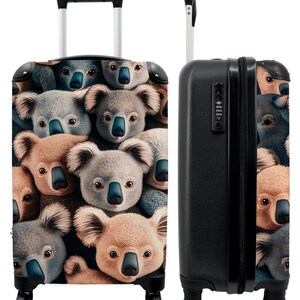 Koffer - handbagage - kinderkoffer - koala - dieren - patronen - grijs - bruin