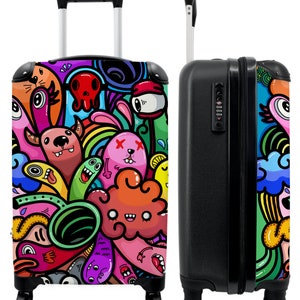 Koffer - handbagage - kinderkoffer - design - monster - regenboog - grappig