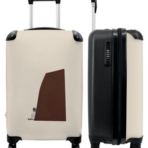 Koffer - handbagage - bruin - beige - mannelijk - abstract