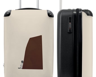 Valise - bagage cabine - marron - beige - masculin - abstrait
