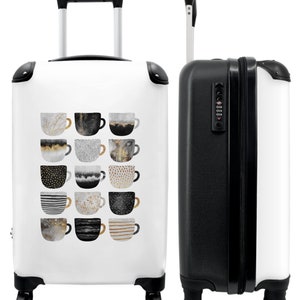 Koffer - handbagage - abstract - kopjes - design - marmer