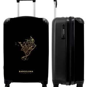 Koffer - handbagage - barcelona - stadsplattegrond - plattegronden - goud - plattegrond
