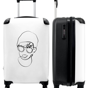 Koffer - handbagage - portret - design - abstract - wit - zwart