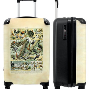 Koffer - handbagage - dieren - vogels - natuur - vintage