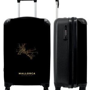 Koffer - handbagage - mallorca - stadsplattegrond - plattegrond - goud