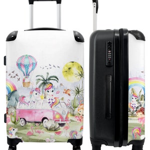 Koffer - handbagage - kinderkoffer - eenhoorn - ballerina - dieren - roze - meisjes