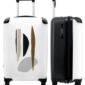 Koffer - handbagage - strepen - wit - abstract - art