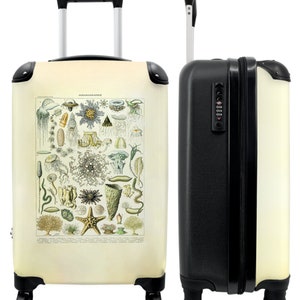 Koffer - handbagage - natuur - illustratie - koraal - vintage - kunst