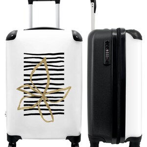 Koffer - handbagage - goud - zwart - strepen - abstract