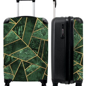 Koffer - handbagage - patronen - abstract - goud - groen