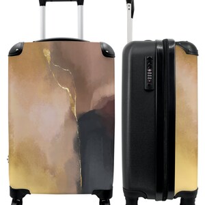 Koffer - handbagage - abstract - goud - rood - blauw - art