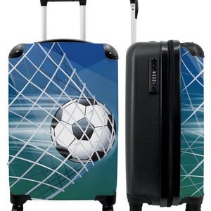 KOFFER, KINDER KOFFER, Reisekoffer, stilvoller Grafik Fußball Fußball Tor Cabin Koffer Handgepäck für Jungen