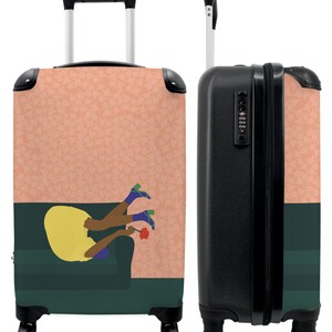 Koffer - handbagage - abstract - vrouw - roos - groen