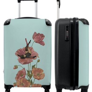Koffer - handbagage - abstract - bloem - vrouw - pastel