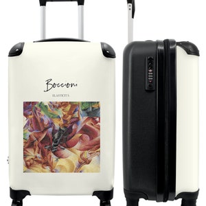 Koffer - handbagage - kunst - boccioni - kleuren - abstract