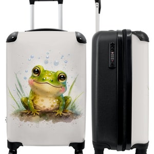 Koffer - handbagage - kinderkoffer - kikker - groen - aquarel - dieren