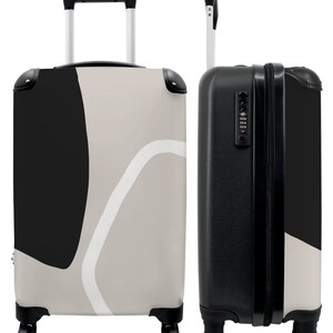 Koffer - handbagage - zwart - wit - abstract - wit