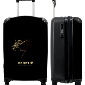 Koffer - handbagage - goud - landkaart - stadsplattegrond - venetië