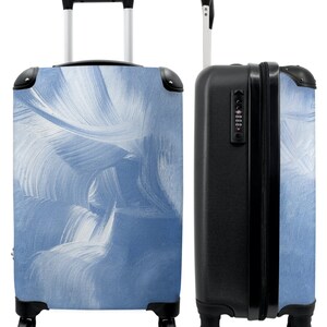 Koffer - handbagage - abstract - blauw - verf - art