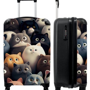 Koffer - handbagage - kinderkoffer - kat - dieren - kat - patroon