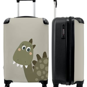 Koffer - handbagage - kinderkoffer - dinosaurus - groen - kinderen - jongen - design