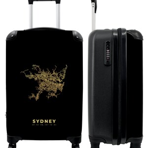 Koffer - handbagage - goud - landkaart - stadsplattegrond - sydney