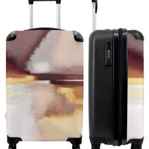 Koffer - handbagage - roze - abstract - goud - geel - art