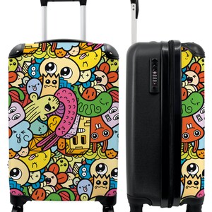 Koffer - handbagage - kinderkoffer - patronen - regenboog - design
