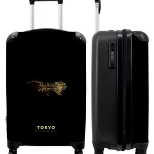 Koffer - handbagage - tokyo - goud - plattegrond - stadsplattegrond - plattegronden