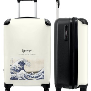 Koffer - handbagage - kunst - hokusai - zee - golf