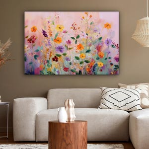 Impression florale sur toile - Art mural botanique vibrant