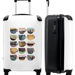 Koffer - handbagage - abstract - design - kopjes - marmer