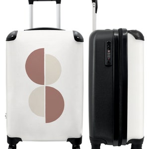 Koffer - handbagage - roze - wit - abstract