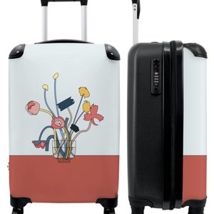 Koffer - handbagage - planten - abstract - vaas