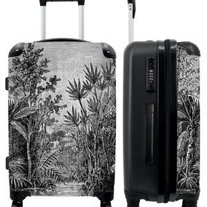 Koffer - handbagage - kinderkoffer - vintage - art - jungle - zwart - wit