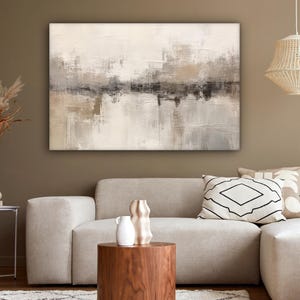 Arte su tela astratta beige – Decorazione murale moderna