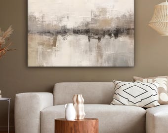 Beiges abstraktes Leinwandbild - moderne Wandgestaltung