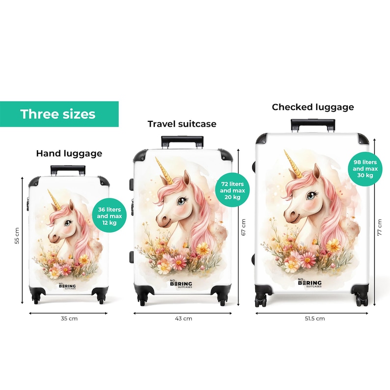 Unicorn Hard Shell Kids Suitcase – Lightweight Travel Trolley - Etsy UK