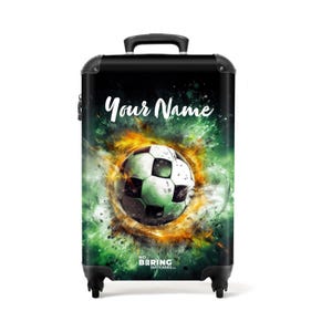 Gepersonaliseerde koffer met eigen naam voor kinderen – Handbagage, Medium of Groot formaat – Lichtgewicht reiskoffer – Trolley - Voetbal