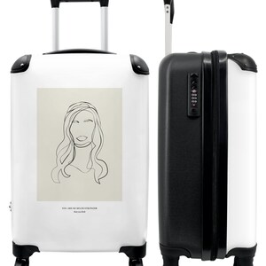 Koffer - handbagage - portret - vrouw - ontwerp - abstract - citaat