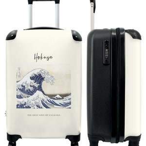 Koffer - handbagage - kunst - hokusai - zee - golf