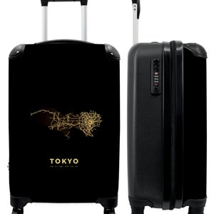 Koffer - handbagage - goud - tokyo - stadsplattegrond - plattegronden - plattegrond