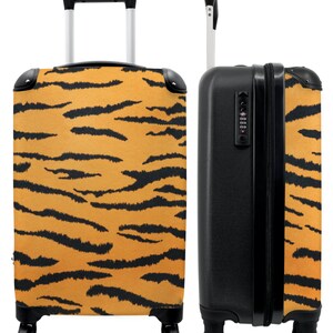Koffer - handbagage - tijgerprint - dieren - oranje - zwart - tijger