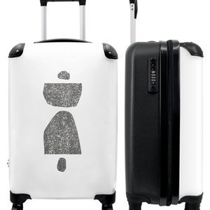 Koffer - handbagage - grijs - wit - kunst - abstract