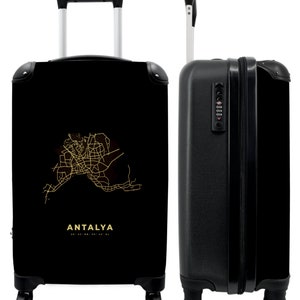 Koffer - handbagage - landkaarten - stadsplattegrond - goud - antalya