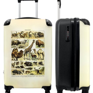 Koffer - handbagage - dieren - illustratie - vintage - natuur
