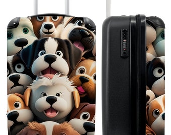 Valise - bagage cabine - valise enfant - chien - animaux - motifs - marron