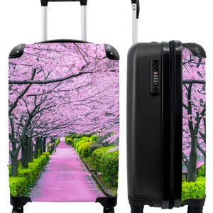 Koffer - handbagage - sakura - bomen - kersenbloesem - roze - lente