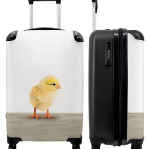 Koffer - handbagage - kinderkoffer - kuikentje - kip - geel - kinderen
