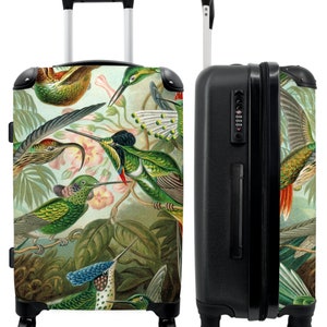 Koffer - handbagage - kinderkoffer - kunst - vogel - oude meesters - haeckel - groen